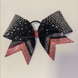 Red and black rhinestones hair bow